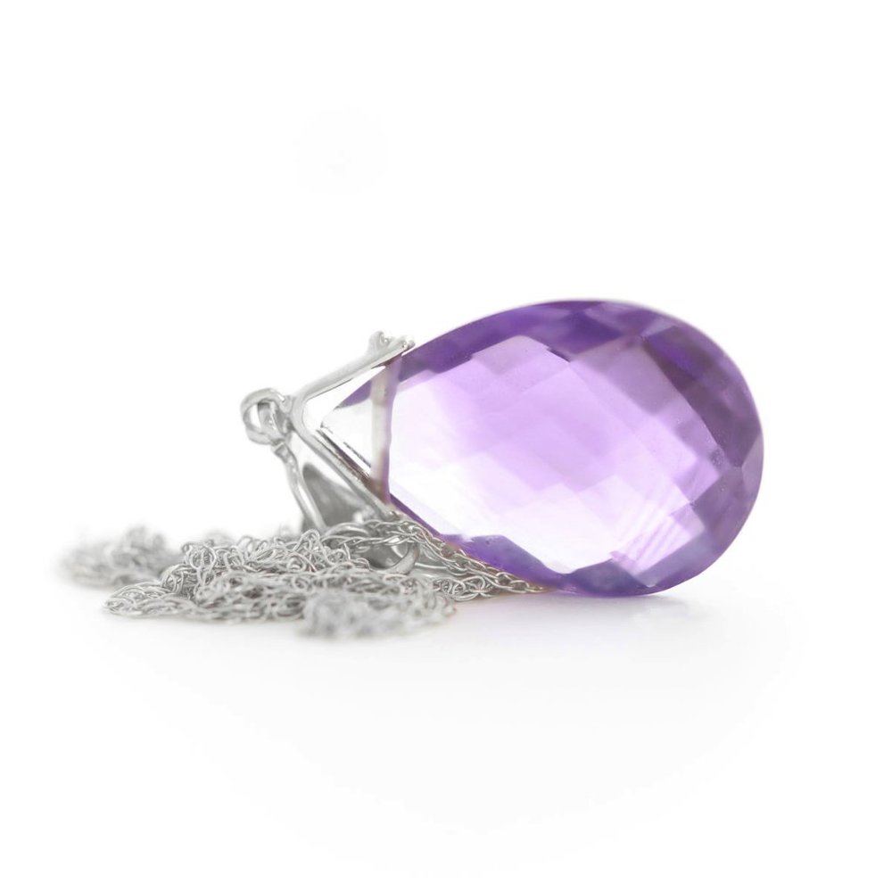 14K. SOLID GOLD NECKLACE AMETHYST (Pendant only) - Picture 4 of 9